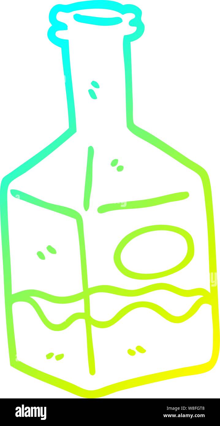 Ligne de gradient froid dessin d'une caricature verre dans decanter Illustration de Vecteur