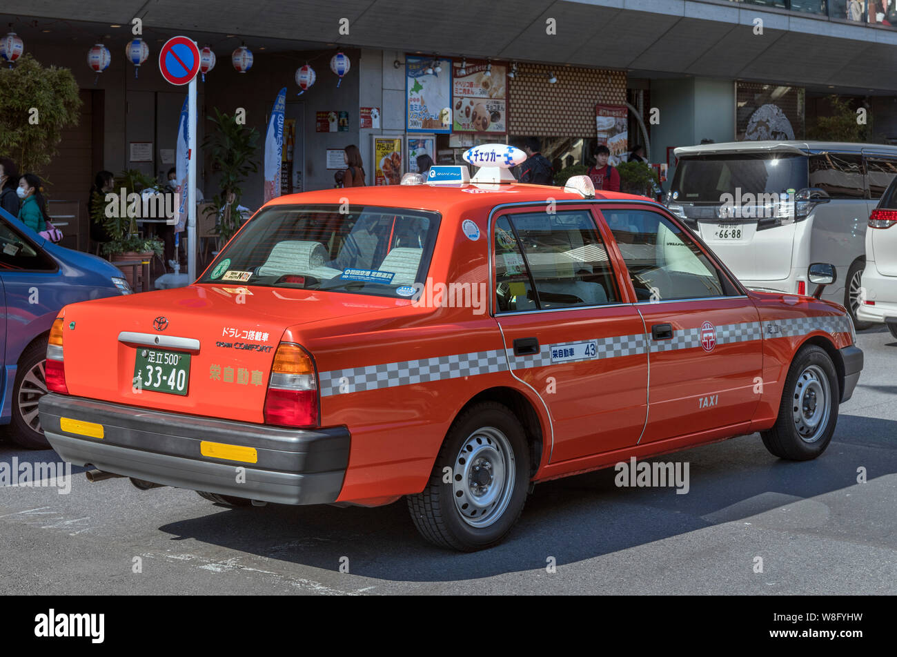 Taxi, Tokyo, Japon Banque D'Images