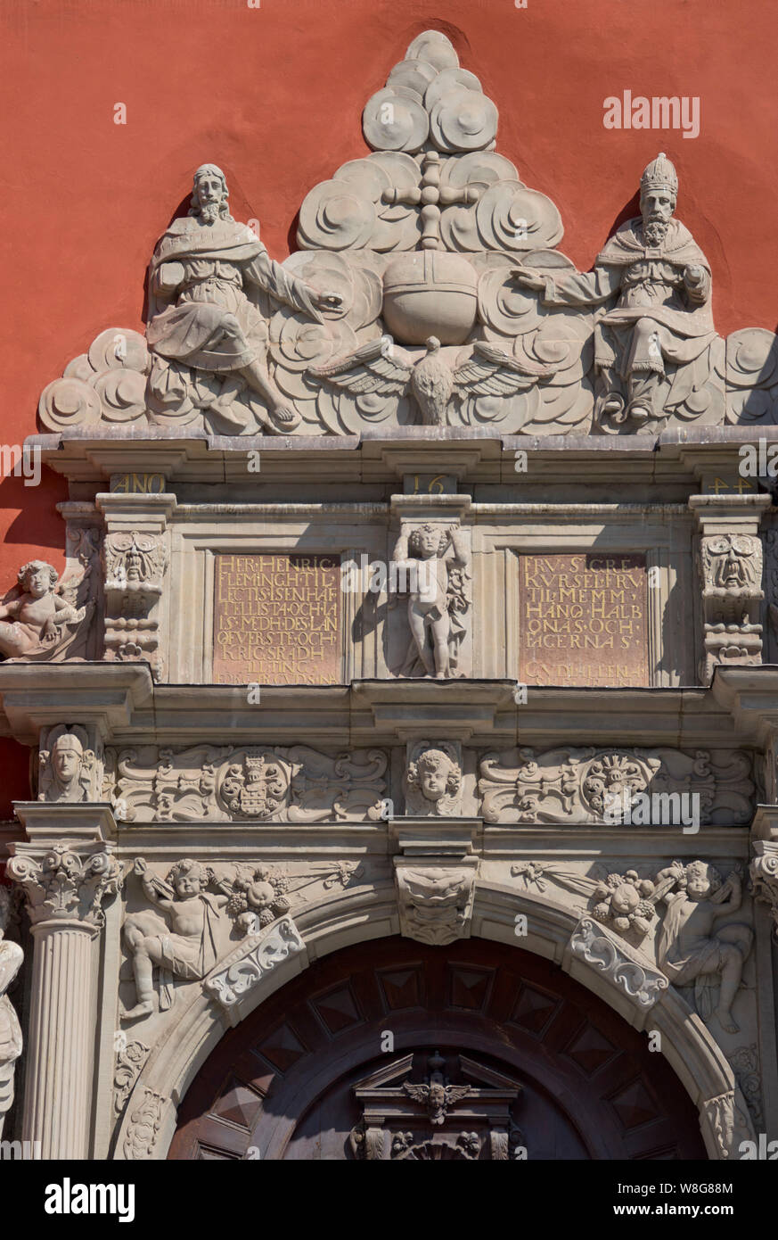 Aspect d'une porte pour le Palais Royal de Stockholm, suédois Banque D'Images