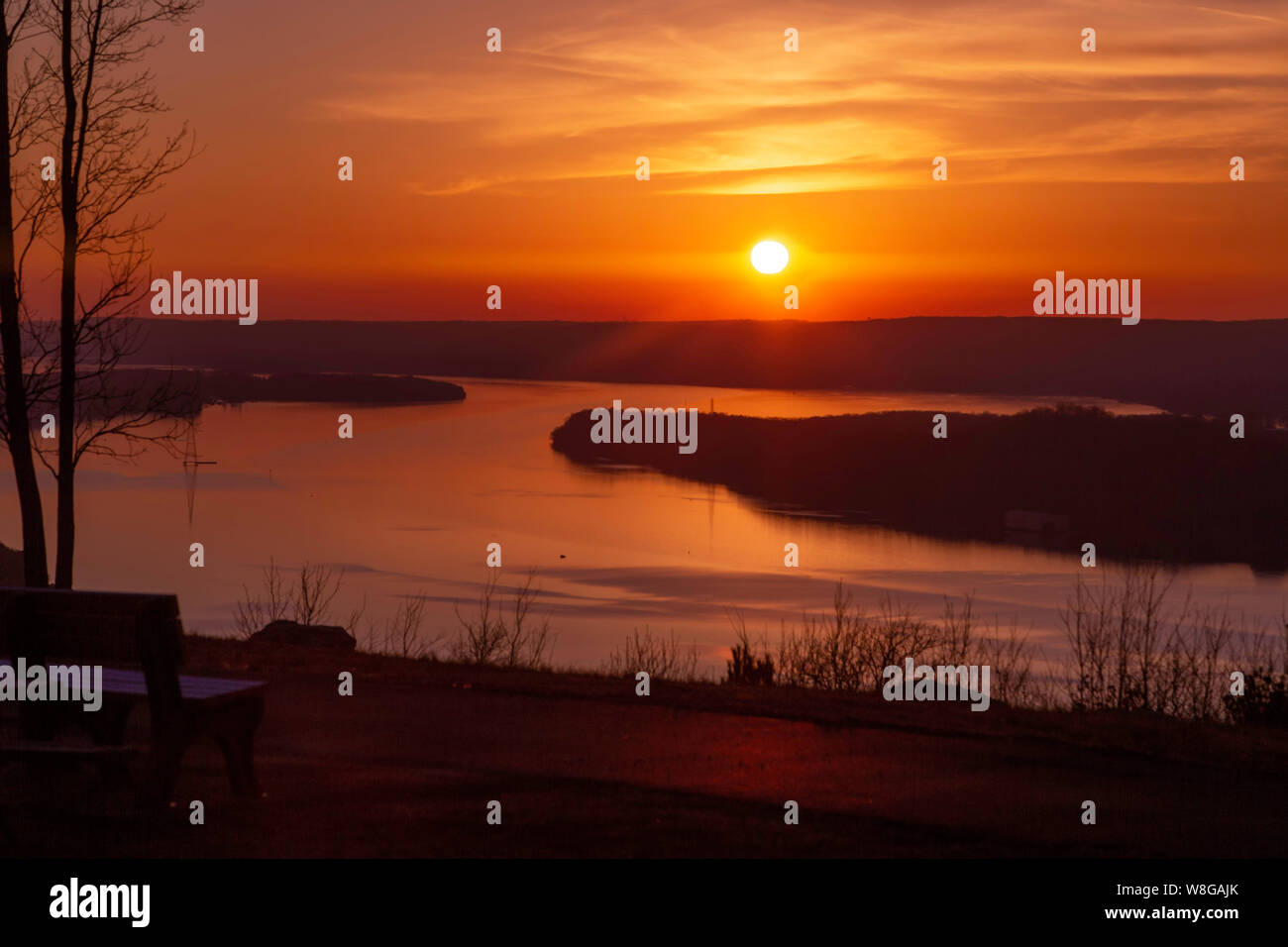 Coucher de soleil sur la rivière Tennessee Banque D'Images