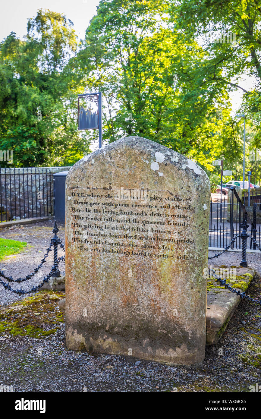 Alloway Kirk et cimetière avec la tombe de Pierre William Burns et Agnes Brown les parents de Robert Burns, le poète national écossais, Alloway, Ayr, Banque D'Images