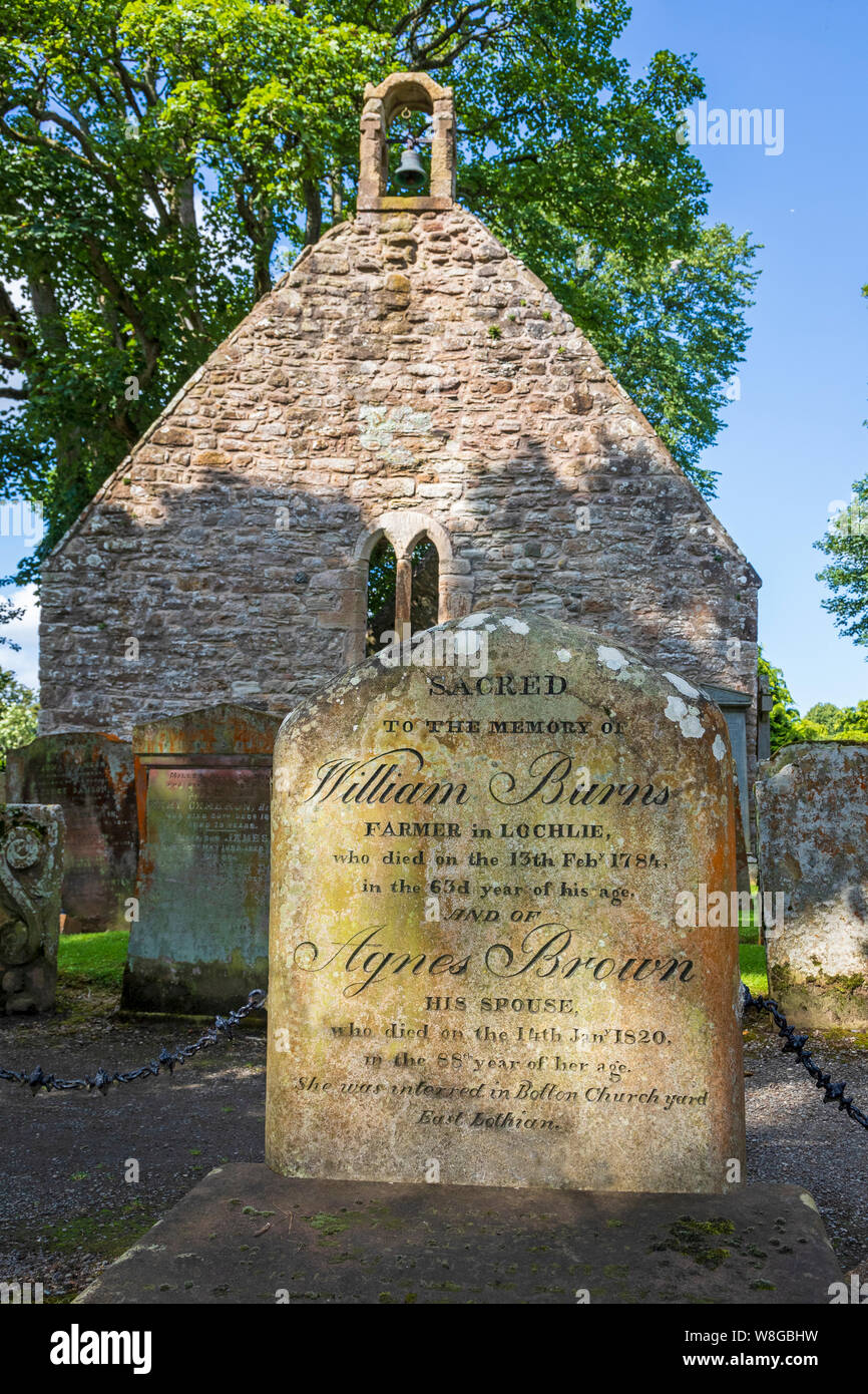 Alloway Kirk et cimetière avec la tombe de Pierre William Burns et Agnes Brown les parents de Robert Burns, le poète national écossais, Alloway, Ayr, Banque D'Images