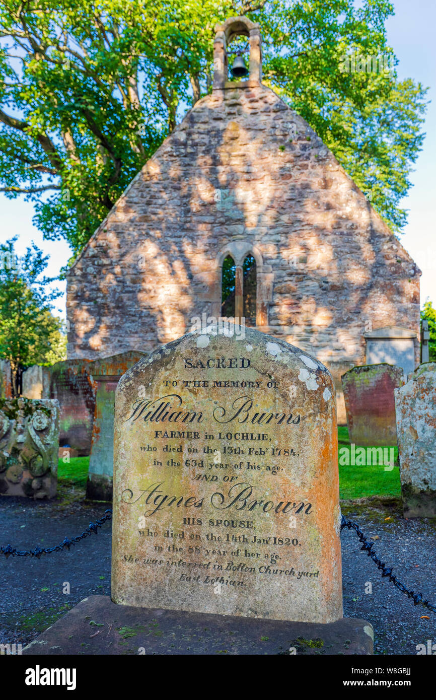 Alloway Kirk et cimetière avec la tombe de Pierre William Burns et Agnes Brown les parents de Robert Burns, le poète national écossais, Alloway, Ayr, Banque D'Images