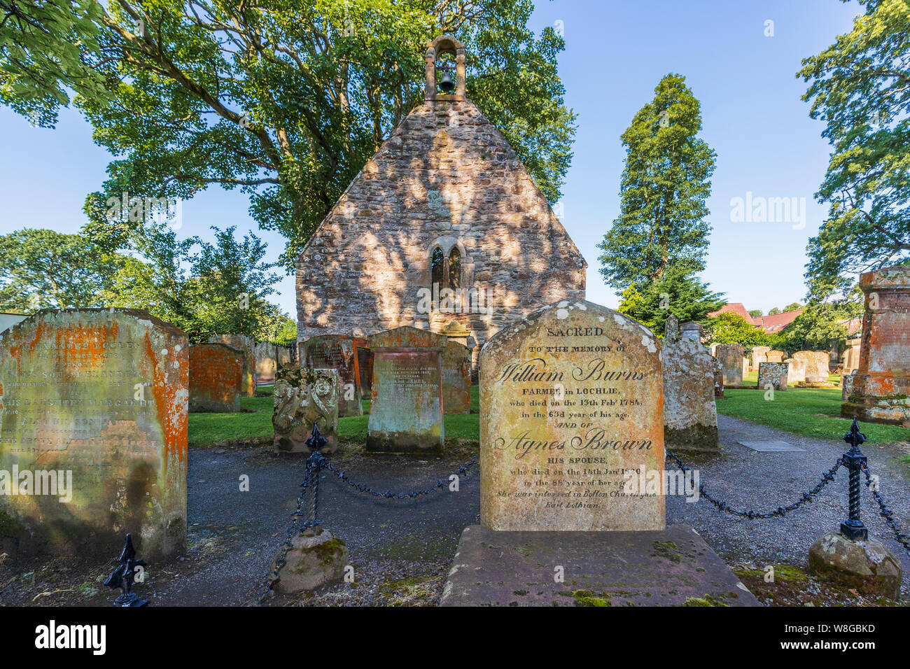 Alloway Kirk et cimetière avec la tombe de Pierre William Burns et Agnes Brown les parents de Robert Burns, le poète national écossais, Alloway, Ayr, Banque D'Images
