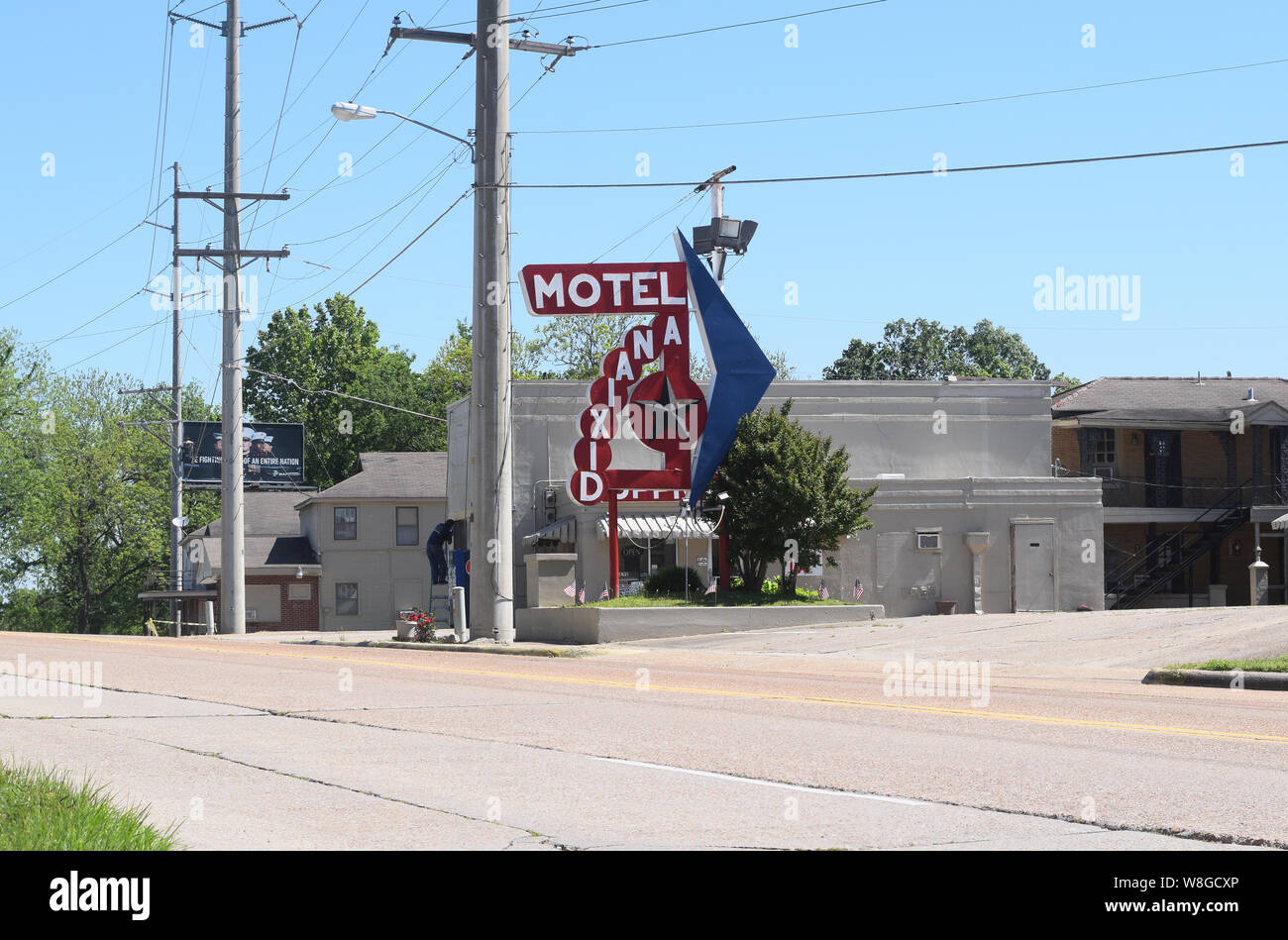 En bordure de l'ancien motel - Motel Dixiana dans Vicksburg Mississippi Banque D'Images