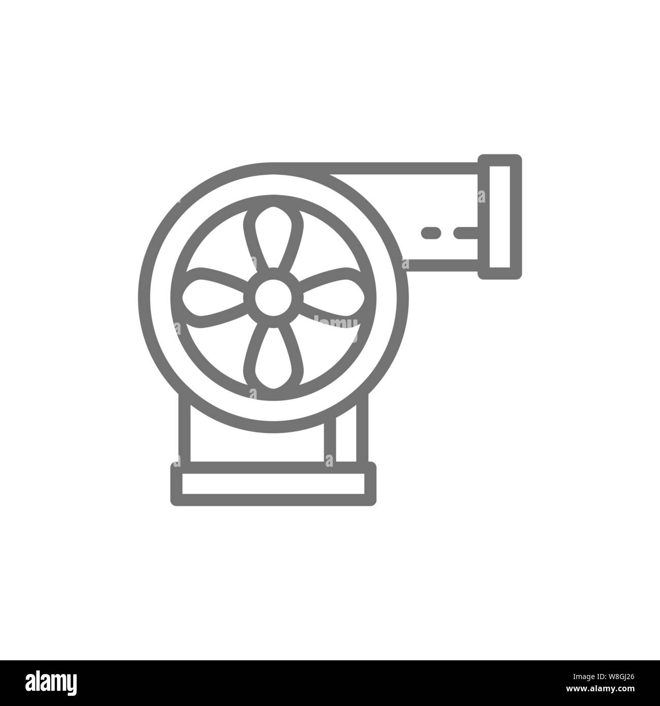 Ventilation industrielle pipeline, l'icône de la ligne du connecteur du tuyau. Illustration de Vecteur