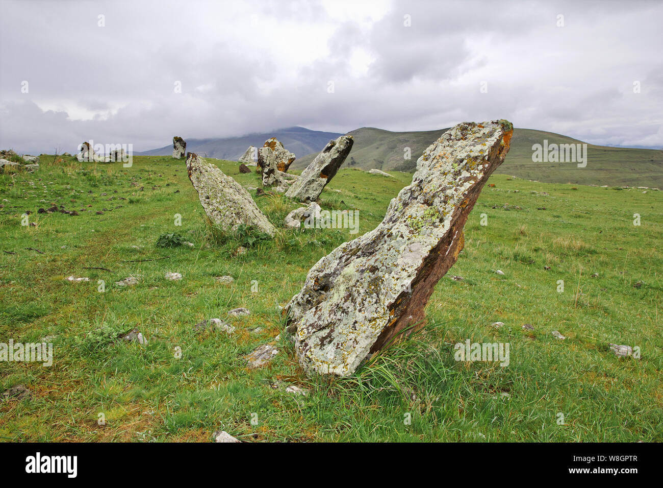 Zorats Karer, Karahunj - ruines antiques en Arménie Banque D'Images