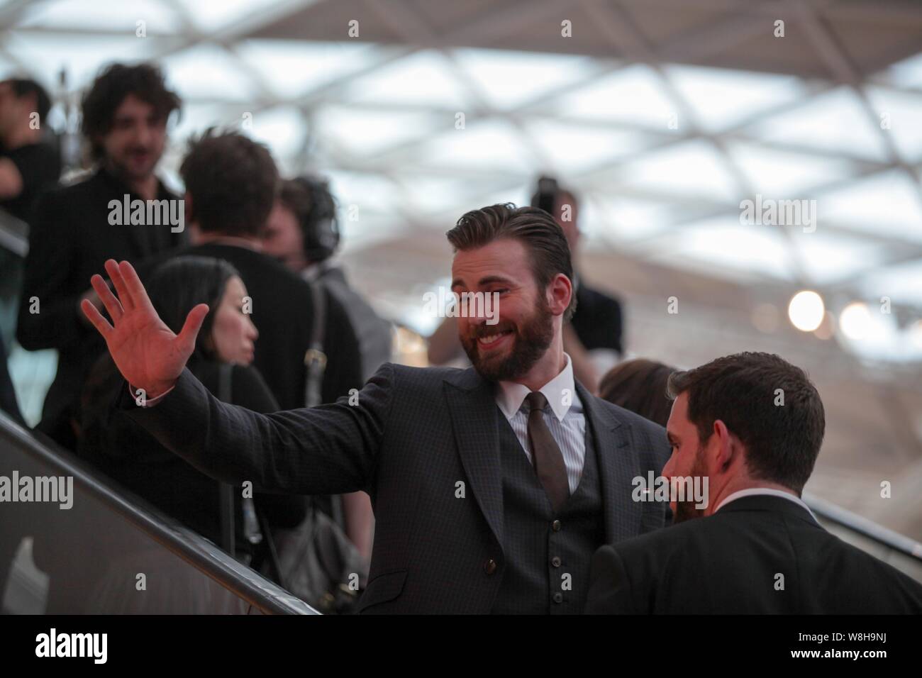 L'acteur américain Chris Evans arrive pour la première du film 'Avengers : Uncanny X-Men' à Londres, Royaume-Uni, 21 avril 2015. Banque D'Images