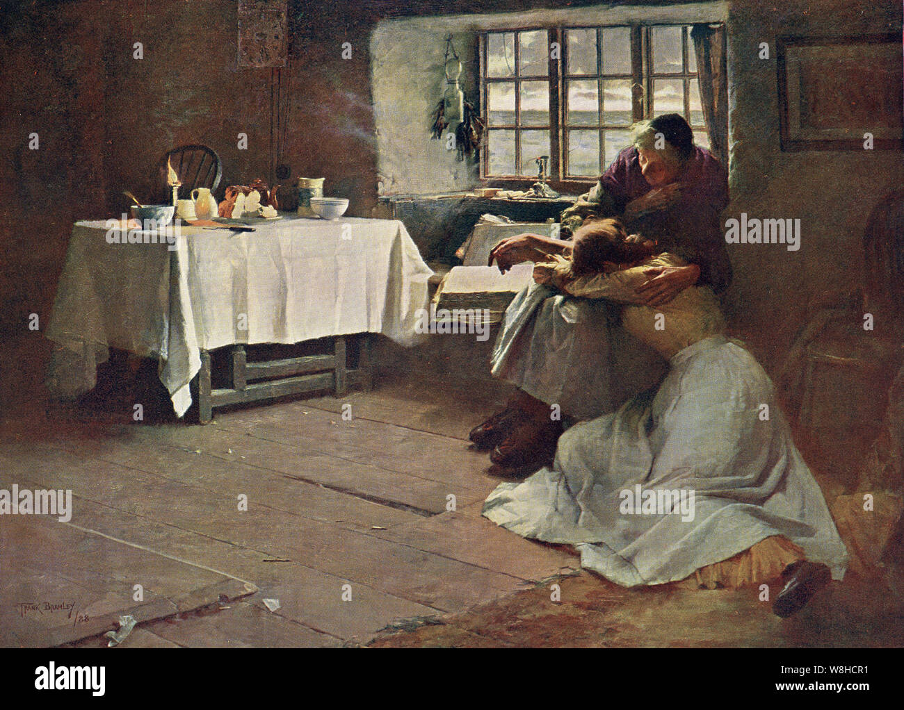 Une aube désespérée par Frank Bramley - 1888 (exposé) Banque D'Images