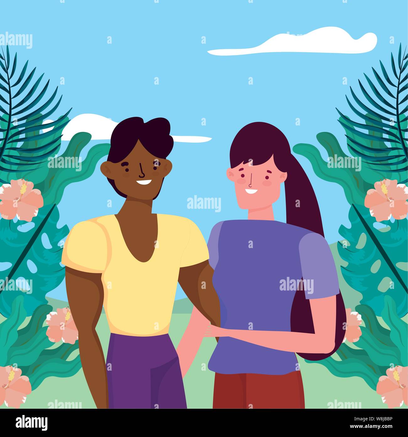 couple-de-femme-et-l-homme-design-dessin-anim-relation-amour-romance