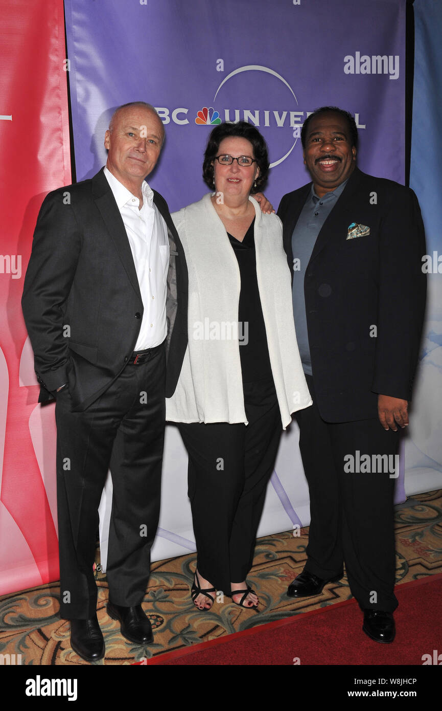 LOS ANGELES, CA. 10 janvier 2010 : "Le Bureau" stars Creed Bratton (à gauche), Phyllis Smith & Leslie David Baker chez NBC Universal's Winter Press Tour 2010 cocktail à l'hôtel Langham Huntington, Pasadena. © 2010 Paul Smith / Featureflash Banque D'Images