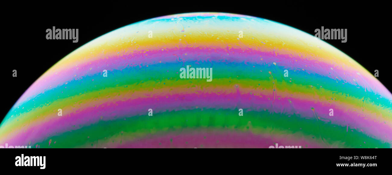 Sphère liquide coloré vue macro close up Banque D'Images