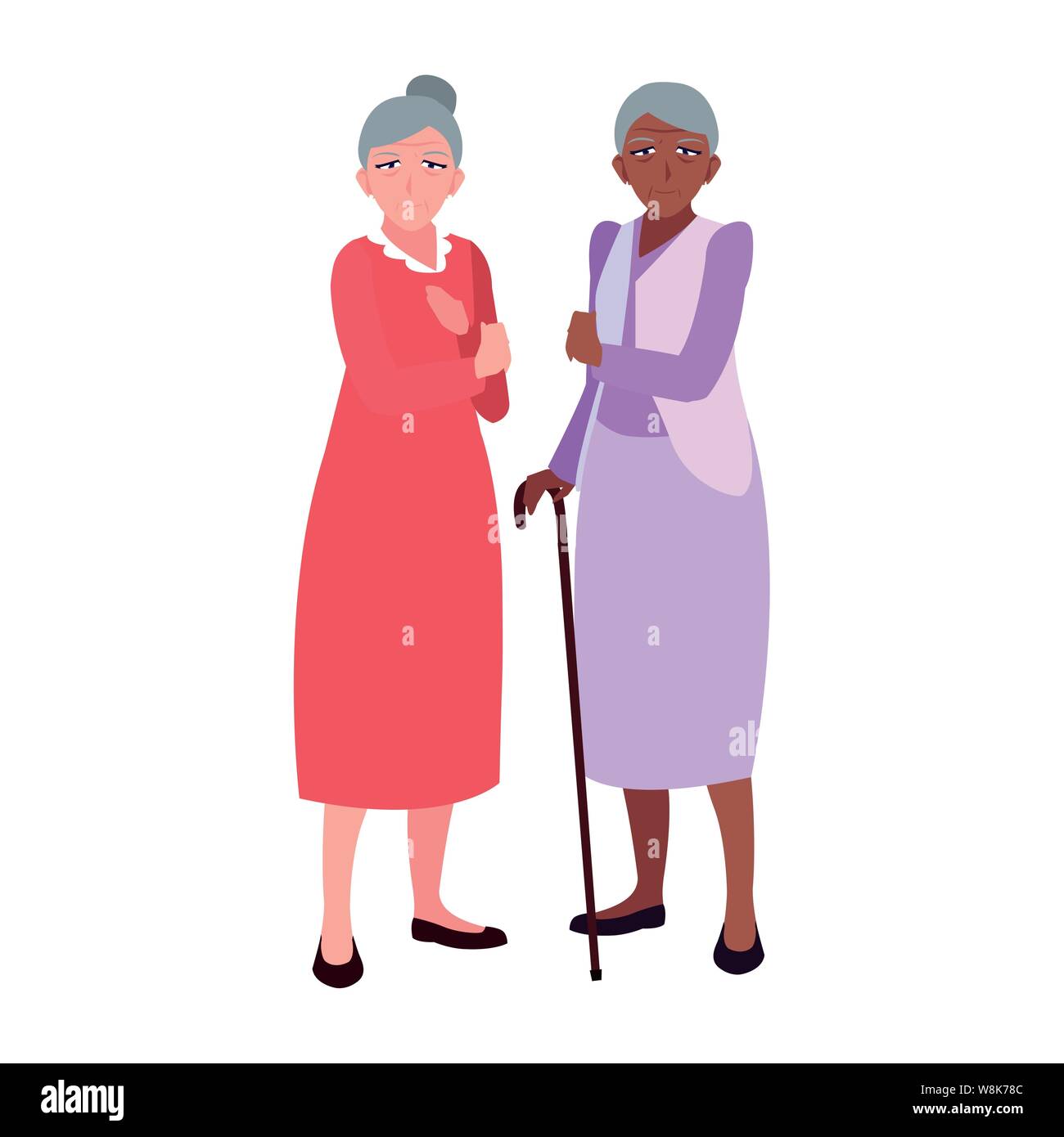 Journée des grands-parents heureux - belle grand-mères des vieilles femmes vector illustration Illustration de Vecteur