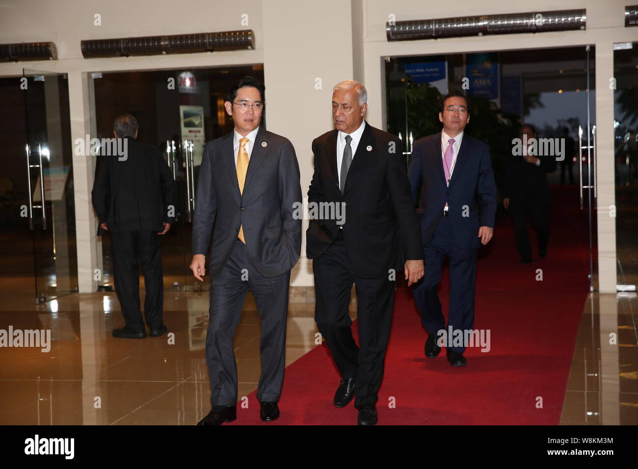 Lee Jae-yong, Vice-président de Samsung Electronics, arrive au banquet pour marquer le 15e anniversaire de Forum de Boao pour l'Asie Conférence annuelle à Qi Banque D'Images