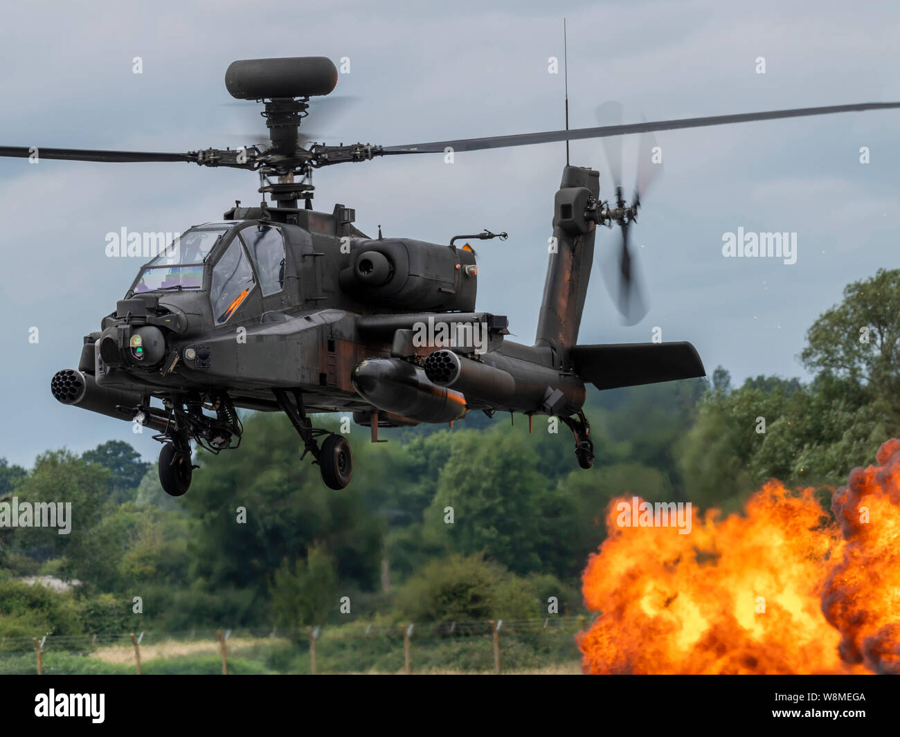 Base de l'armée de l'air hélicoptère de combat Apache AH1 au Royal International Air Tattoo 2019 Banque D'Images