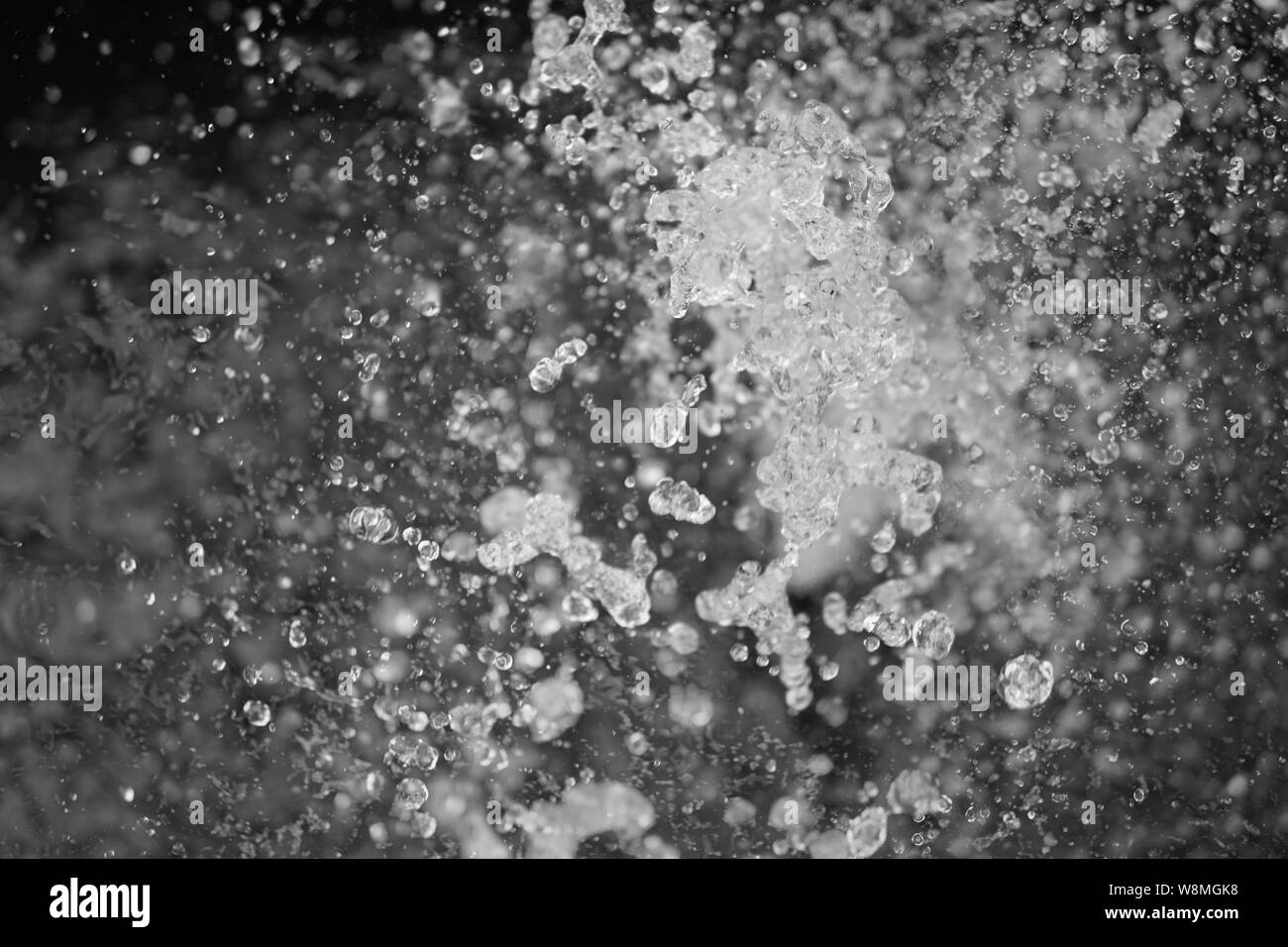 Les éclaboussures d'eau sur fond noir élégant.Les éclaboussures d'eau. Isolé sur fond noir. Banque D'Images
