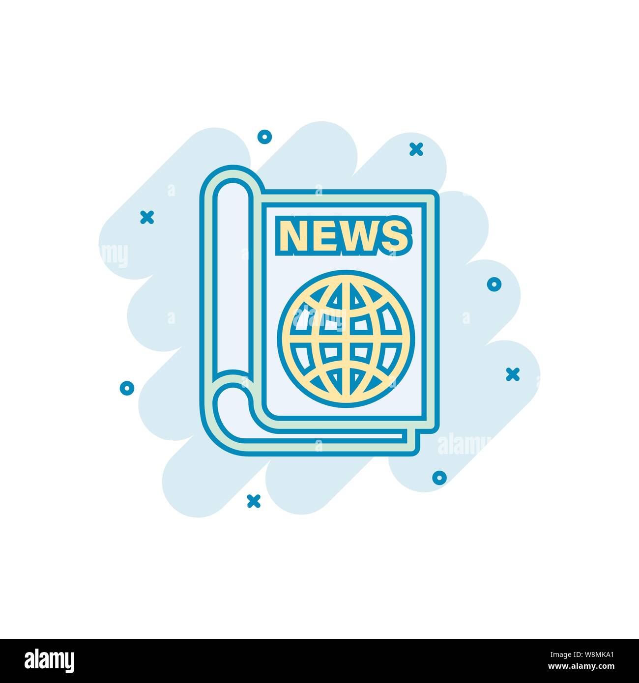 L'icône Journal dans le style comique. Vector cartoon illustration News ...