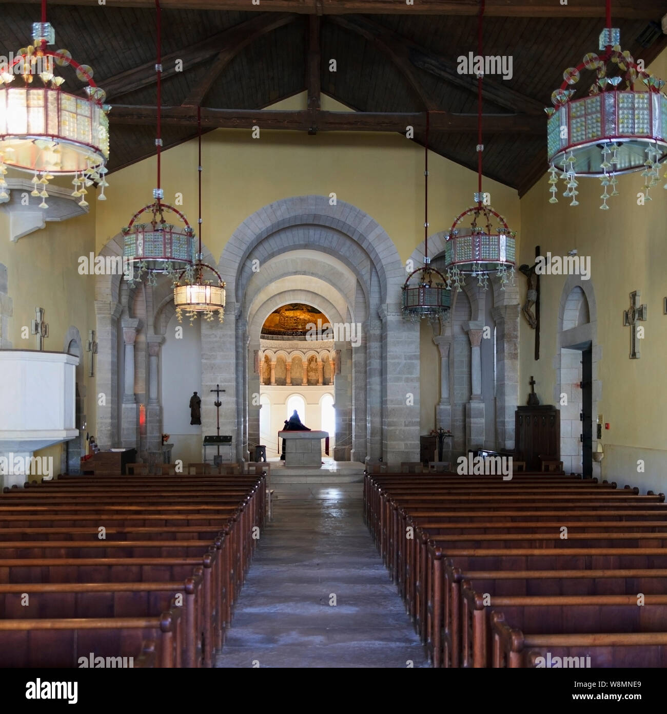 À l'intérieur de l'Oratoire carolingien de germigny-des-Prés, Loiret, France Banque D'Images À l'intérieur de l'Oratoire carolingien de germigny-des-Prés, Loiret, France Banque D'Images