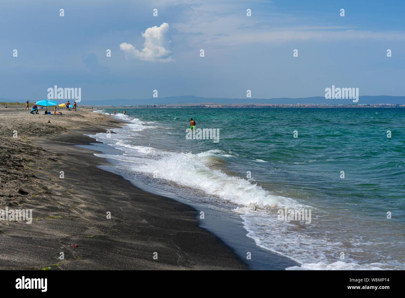 Pomorie Spit. Les rives de la mer Noire. La Bulgarie. Banque D'Images