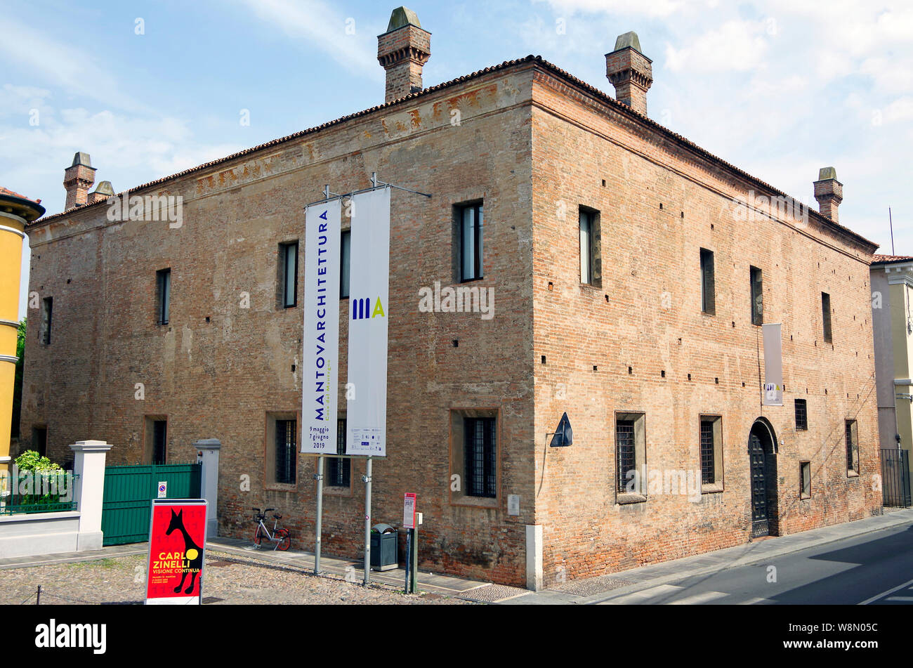 La Casa Mantegna, une maison construite pour, et probablement d'Andrea Mantegna, le grand peintre de la Renaissance, à Mantoue, Italie. Banque D'Images