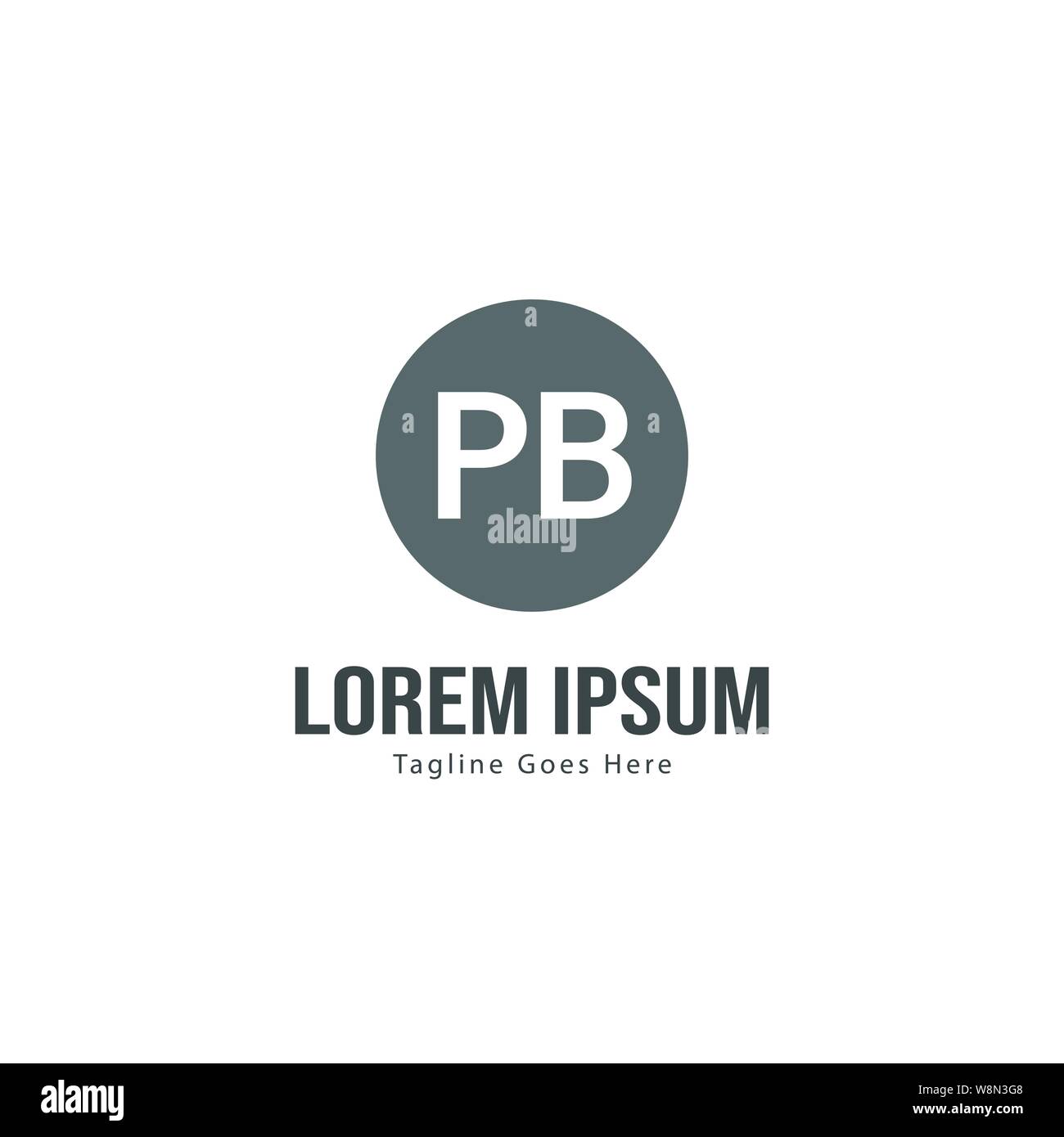 Logo PB Initial modèle avec cadre moderne. Lettre PB minimaliste design illustration vectorielle du logo Illustration de Vecteur