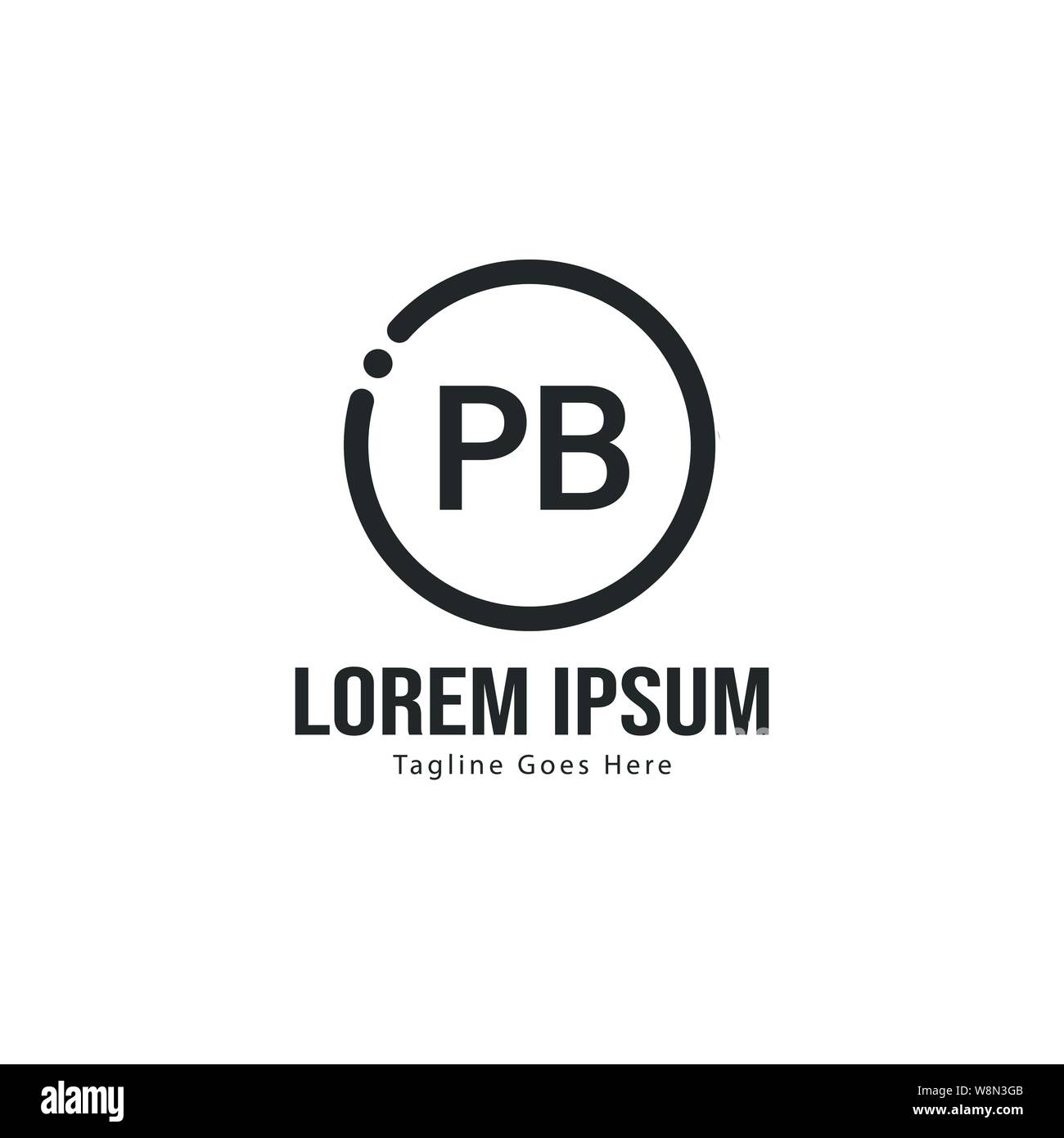 Logo PB Initial modèle avec cadre moderne. Lettre PB minimaliste design ...