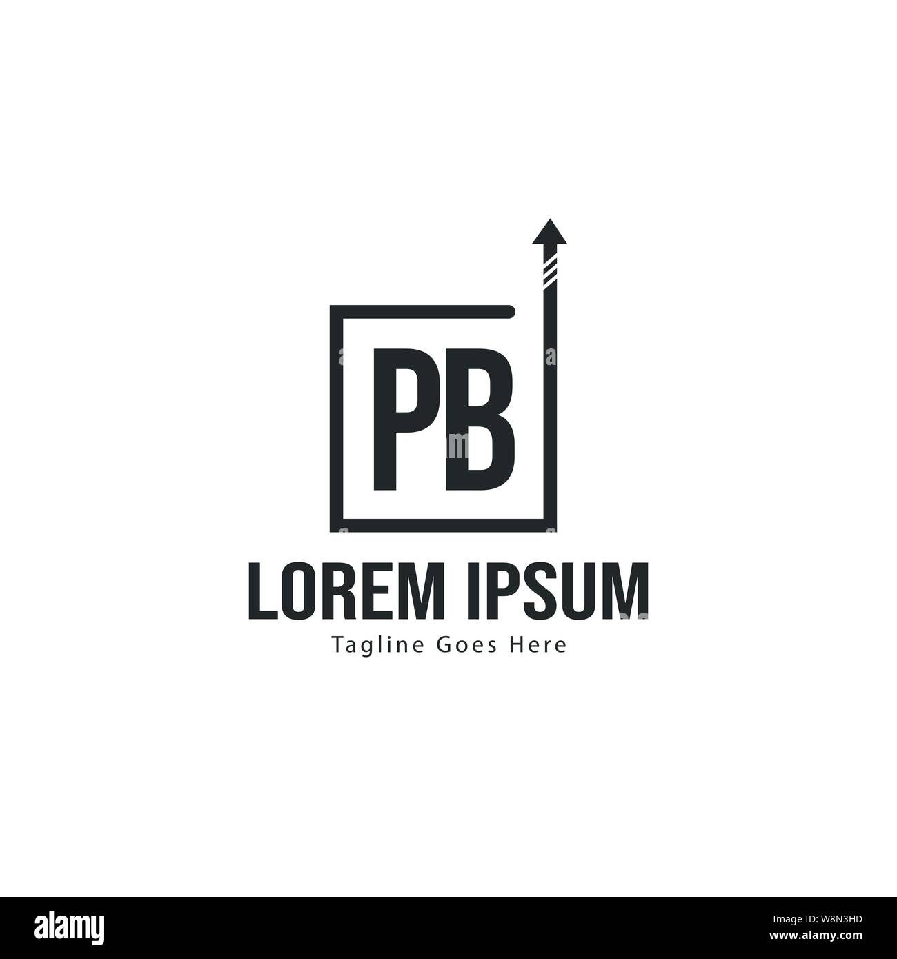 Logo PB Initial modèle avec cadre moderne. Lettre PB minimaliste design illustration vectorielle du logo Illustration de Vecteur