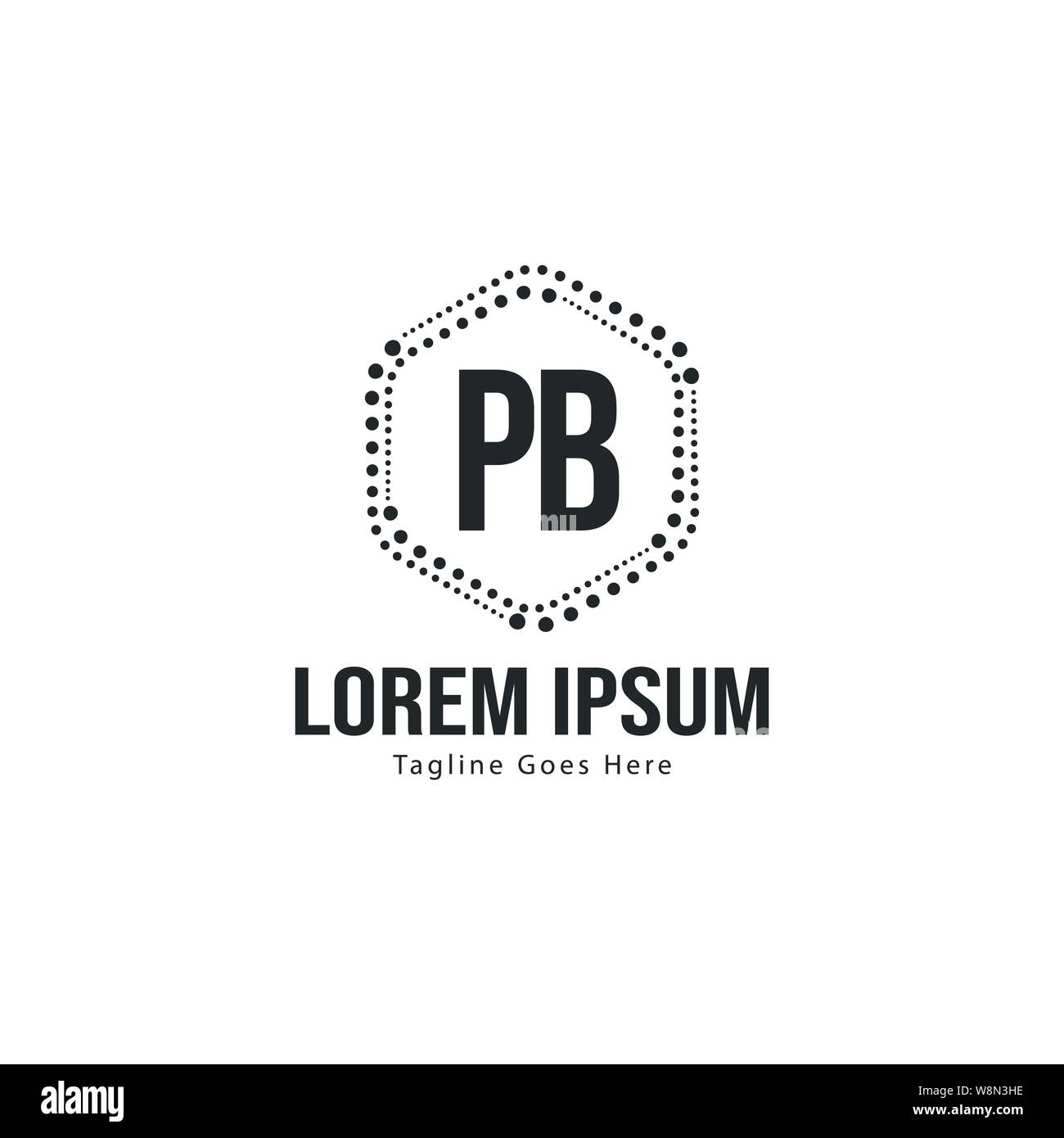 Logo PB Initial modèle avec cadre moderne. Lettre PB minimaliste design illustration vectorielle du logo Illustration de Vecteur