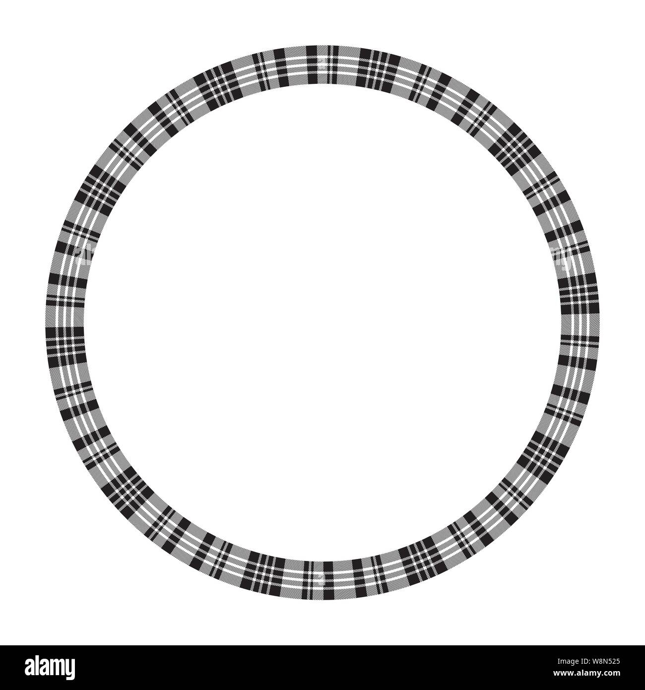 Cadre rond vector vintage pattern design modèle. Frontière cercle conçoit tissu à carreaux de texture. Scottish Tartan pour arrière-plan l'art du collage, gif, carte Illustration de Vecteur