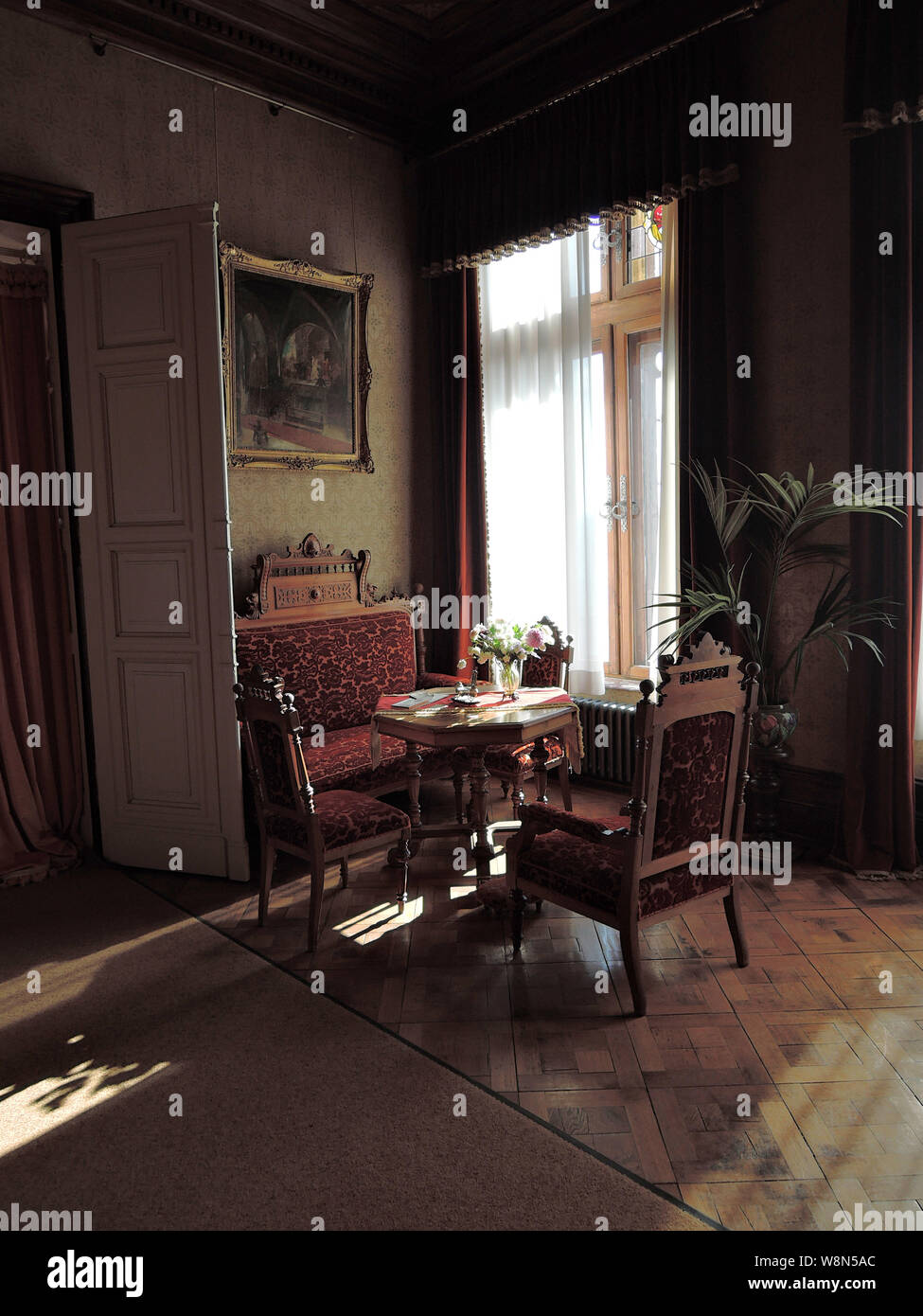 Vue de l'intérieur du château Drachenburg à Cologne, Allemagne Banque D'Images