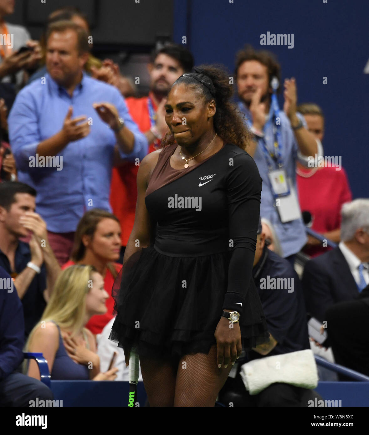 Flushing Meadows New York 08.09.2018 Serena Williams (USA) réagit devant les larmes lors de la perte d'effondrement Naomi Osaka (JAP) US Open Féminin e Banque D'Images