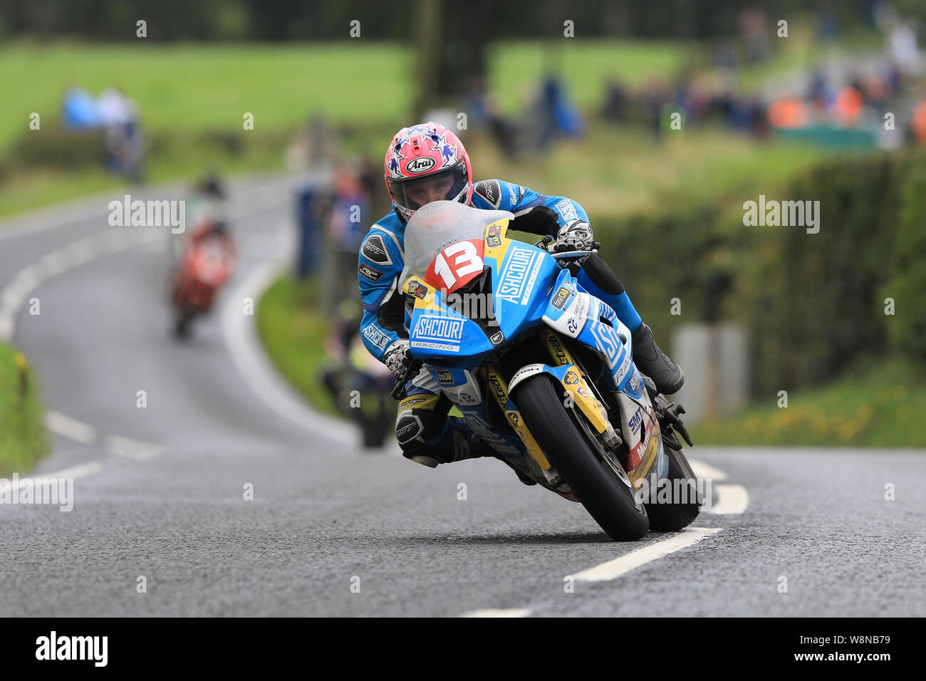 Circuit de Dundrod, Belfast, Irlande du Nord, Royaume-Uni. 10 août, 2019. Courses sur route Grand Prix de l'Ulster, jour de la course ; Lee Johnston (Ashcourt Racing BMW) prend la 4ème place dans la course Superstock - éditorial uniquement. Credit : Action Plus Sport Images/Alamy Live News Crédit : Action Plus de Sports/Alamy Live News Banque D'Images