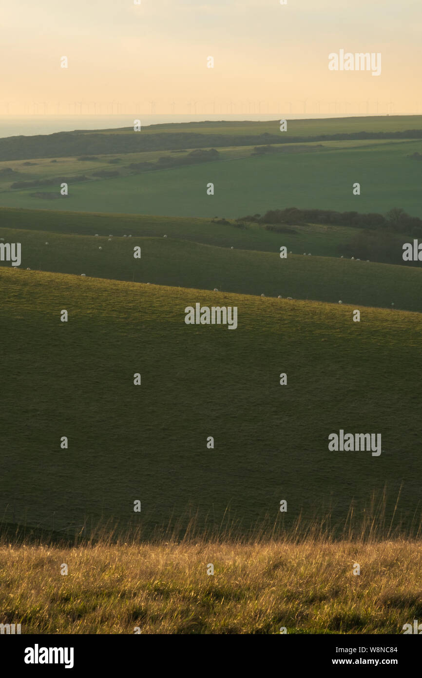 À plus de collines à la Cuckmere Valley et Seaford Head 2 Banque D'Images