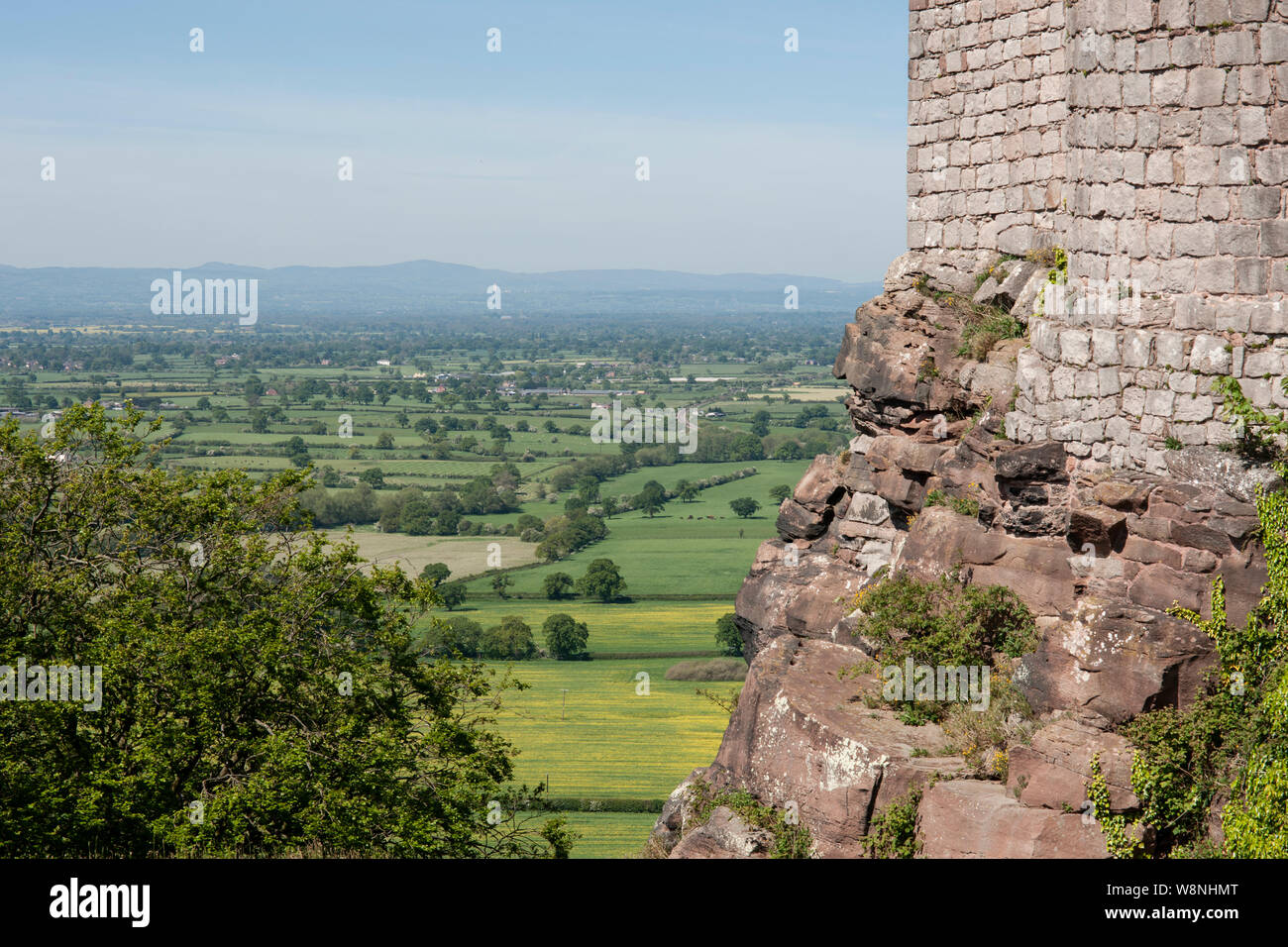 Vue depuis le château de Beeston, Cheshire Banque D'Images