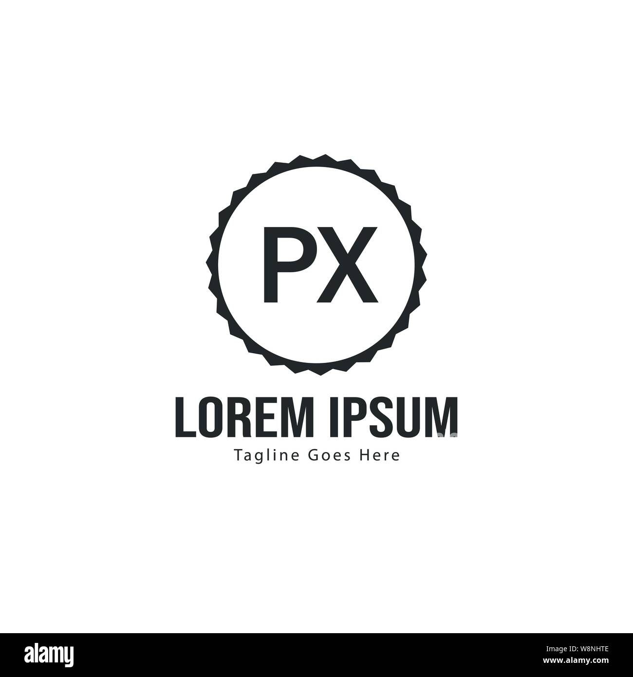 Logo PX Initial modèle avec cadre moderne. Lettre PX minimaliste design logo vector illustration Illustration de Vecteur