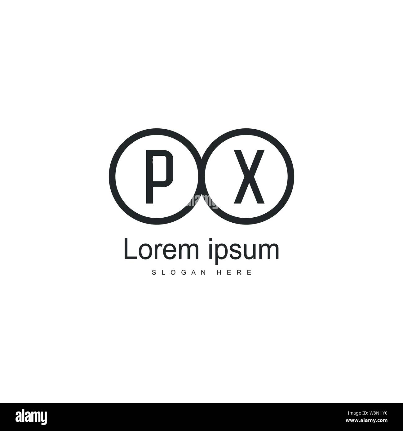 Logo PX Initial modèle avec cadre moderne. Lettre PX minimaliste design logo vector illustration Illustration de Vecteur