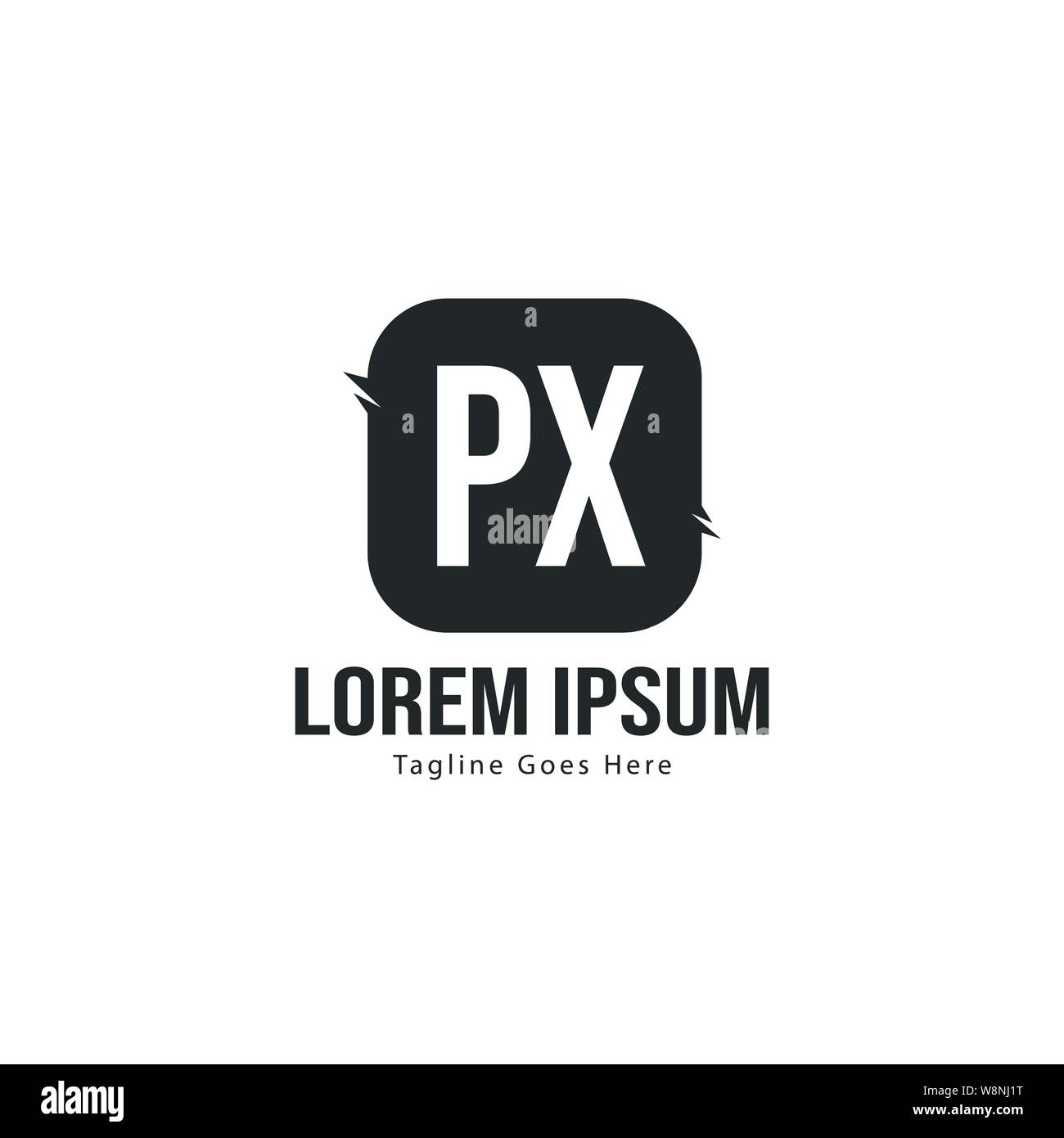 Logo PX Initial modèle avec cadre moderne. Lettre PX minimaliste design logo vector illustration Illustration de Vecteur