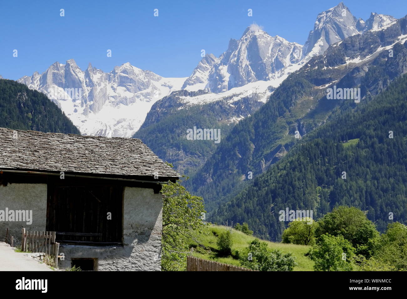 Soglio, idylllische das Bergdorf im Bergell Banque D'Images