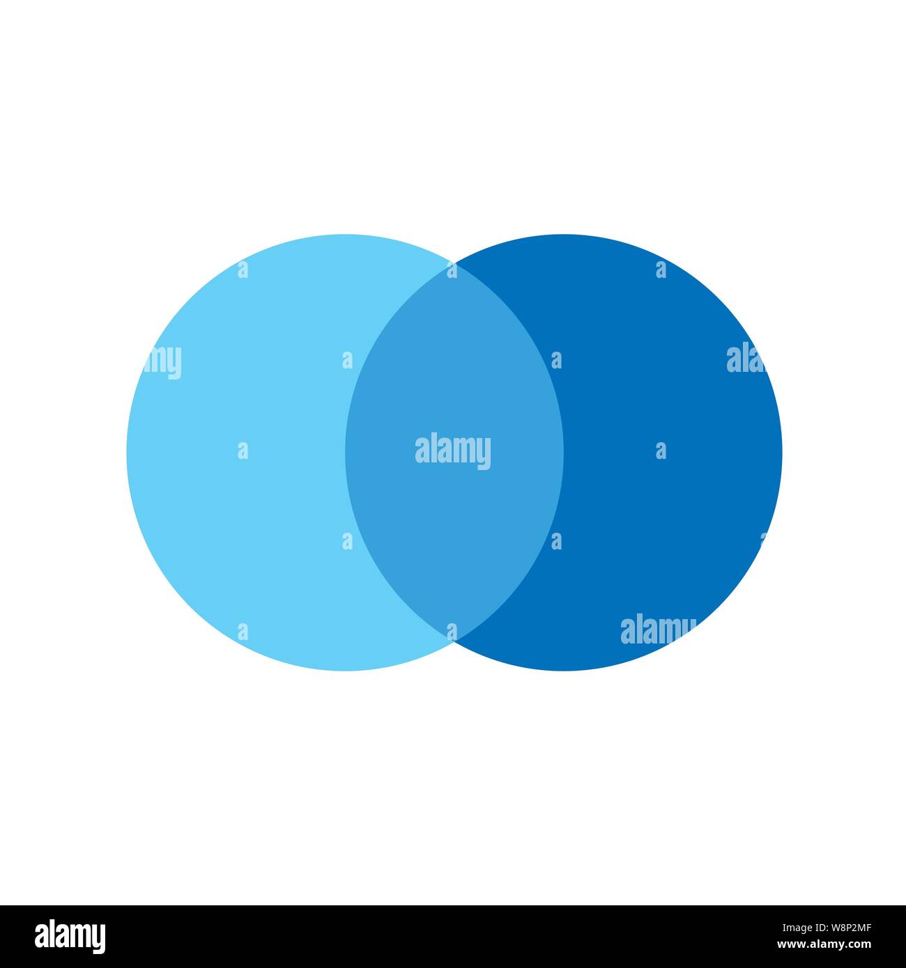 Deux cercles se chevauchant et vecteur de conception marketing peut être utilisé pour la mise en page de flux de travail, rapport annuel, web design. Concept d'affaires avec des marches ou Illustration de Vecteur