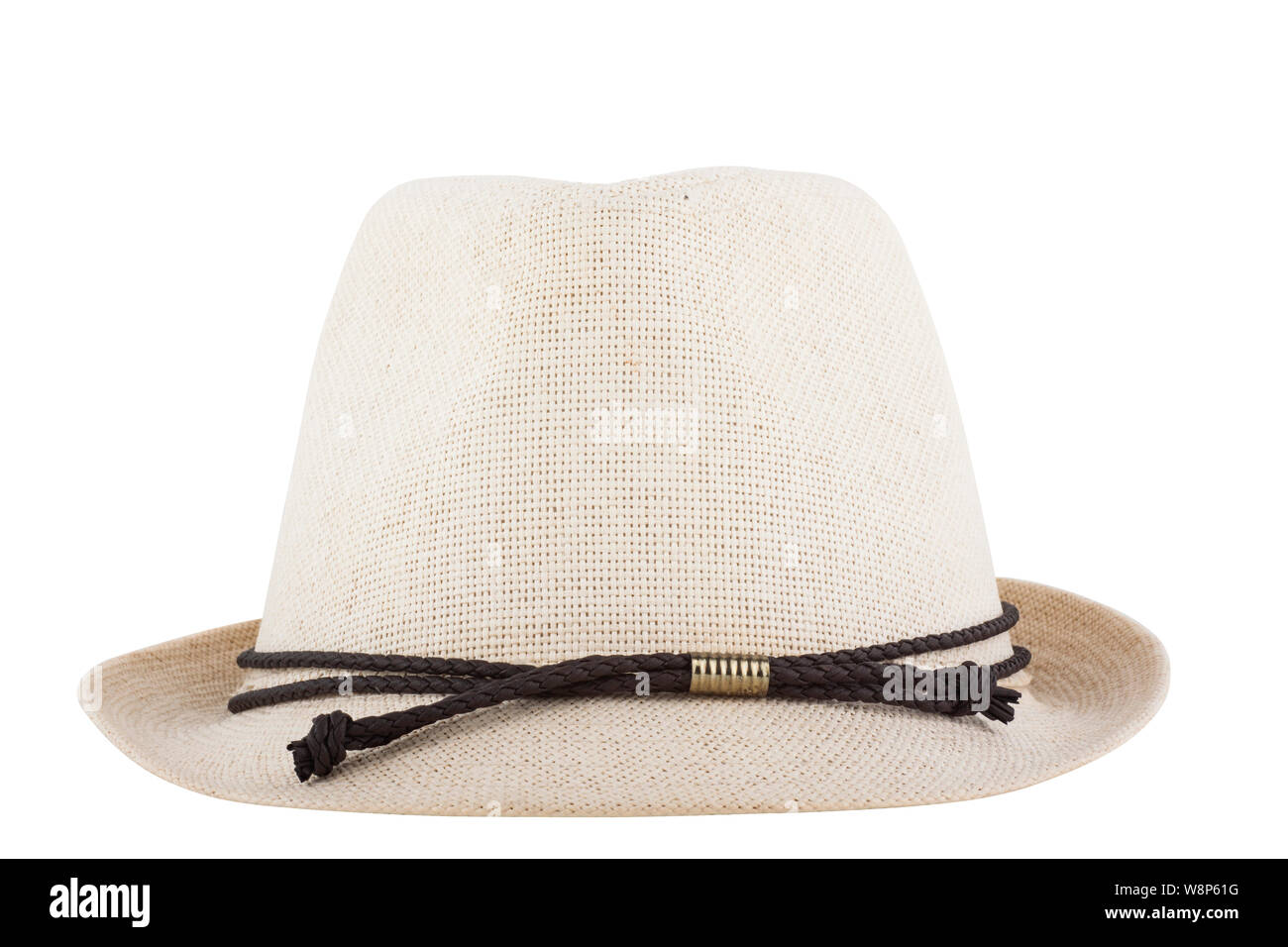 Mens Womens Straw Hat isolé sur fond blanc Banque D'Images