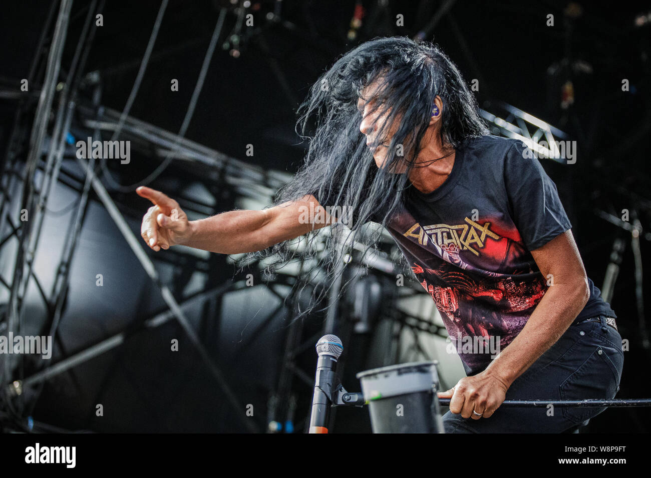 L'anthrax en concert sur la scène du Bloodstock Open Air Festival, UK, 10 août 2019. Banque D'Images