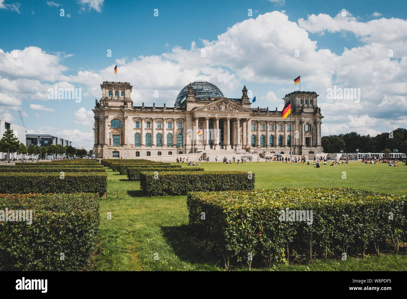 Berlin, Allemagne - Août 2019 : Le bâtiment du Reichstag (Parlement allemand) à Berlin, Allemagne Banque D'Images