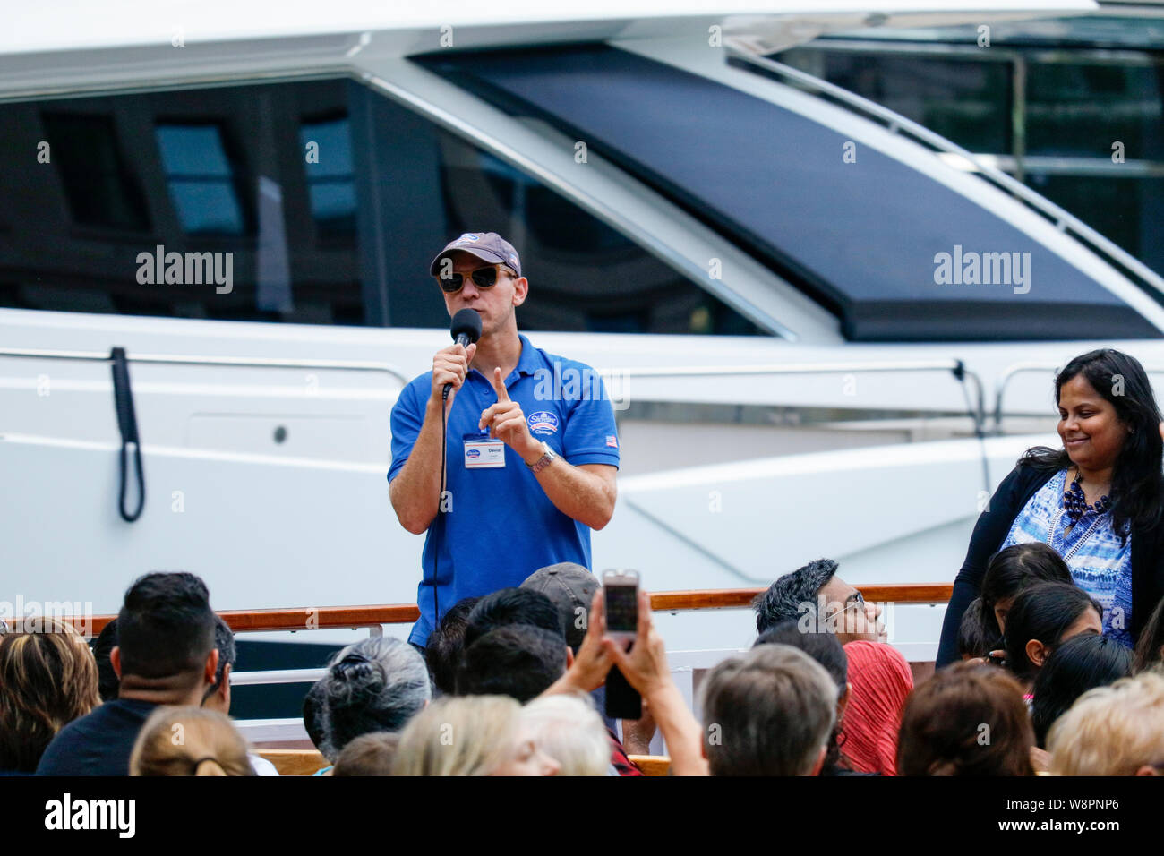 Croisière de l'architecture guide touristique. Chicago, Illinois. Banque D'Images