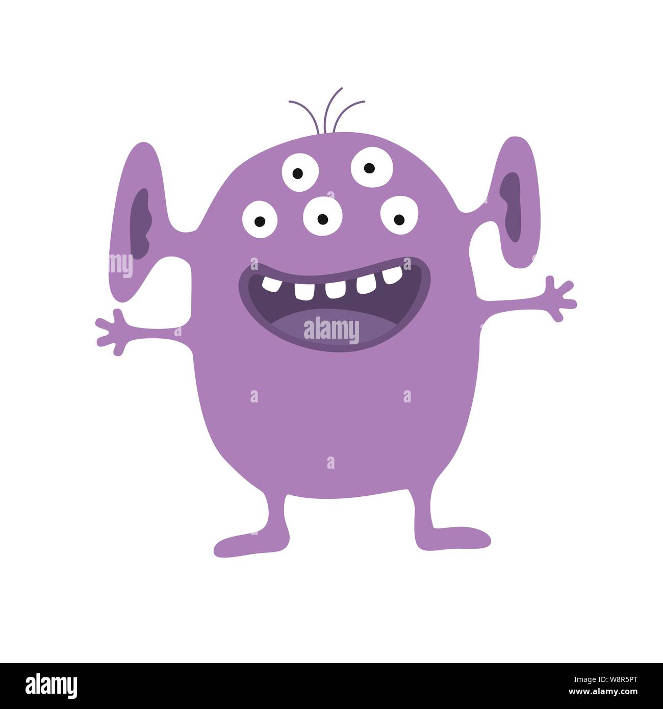 Cute monster vector illustration sur blanc fond isolé Illustration de Vecteur