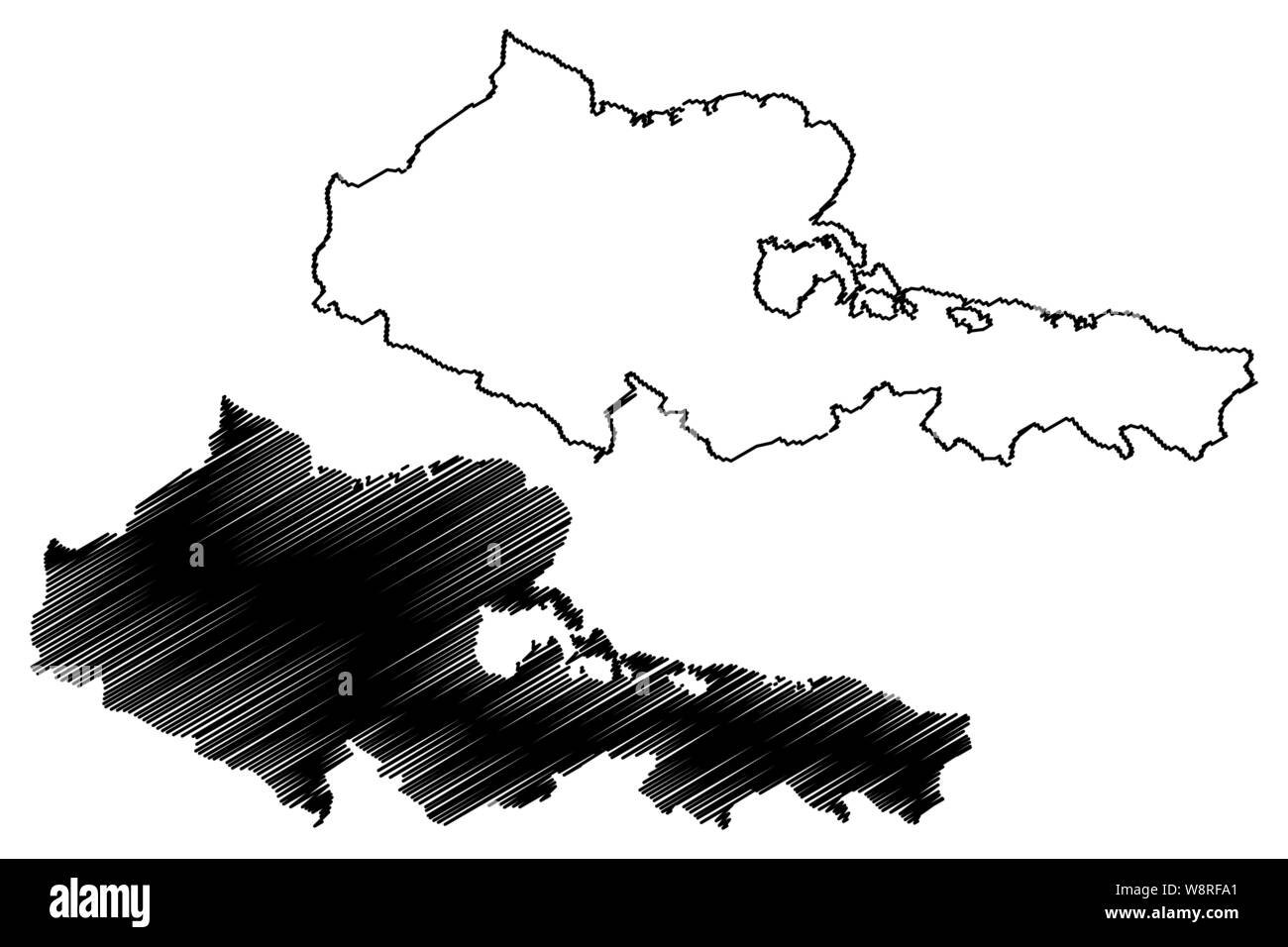 Holguin Province (République de Cuba, les provinces de Cuba) map vector illustration, croquis gribouillis d'Holguin map Illustration de Vecteur