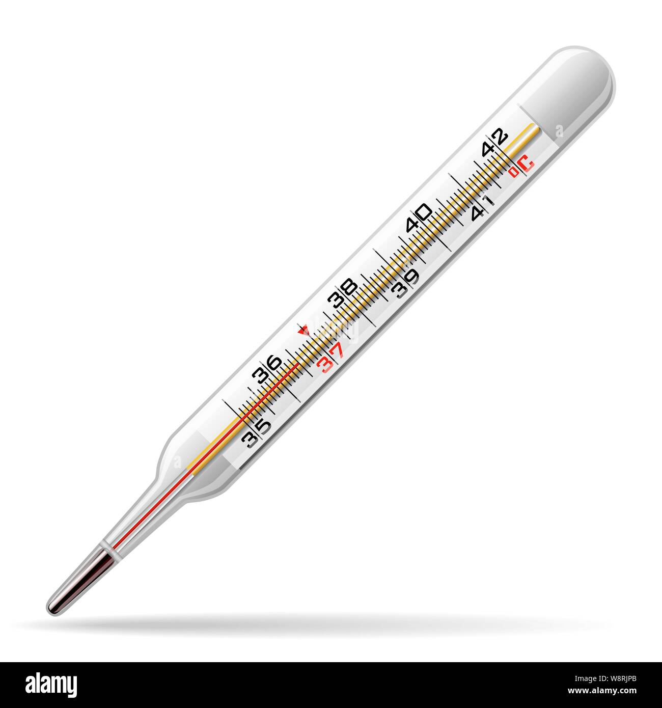 Thermometre medical. Un thermometre en verre pour mesurer la temperature du corps humain. Vecteur Image Vectorielle Stock Alamy