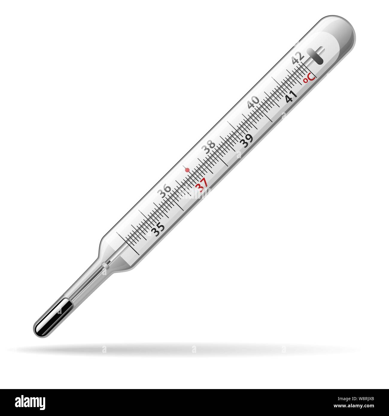 Thermometre. Un thermomètre à mercure en verre pour la mesure de la  température du corps humain. Vector Image Vectorielle Stock - Alamy