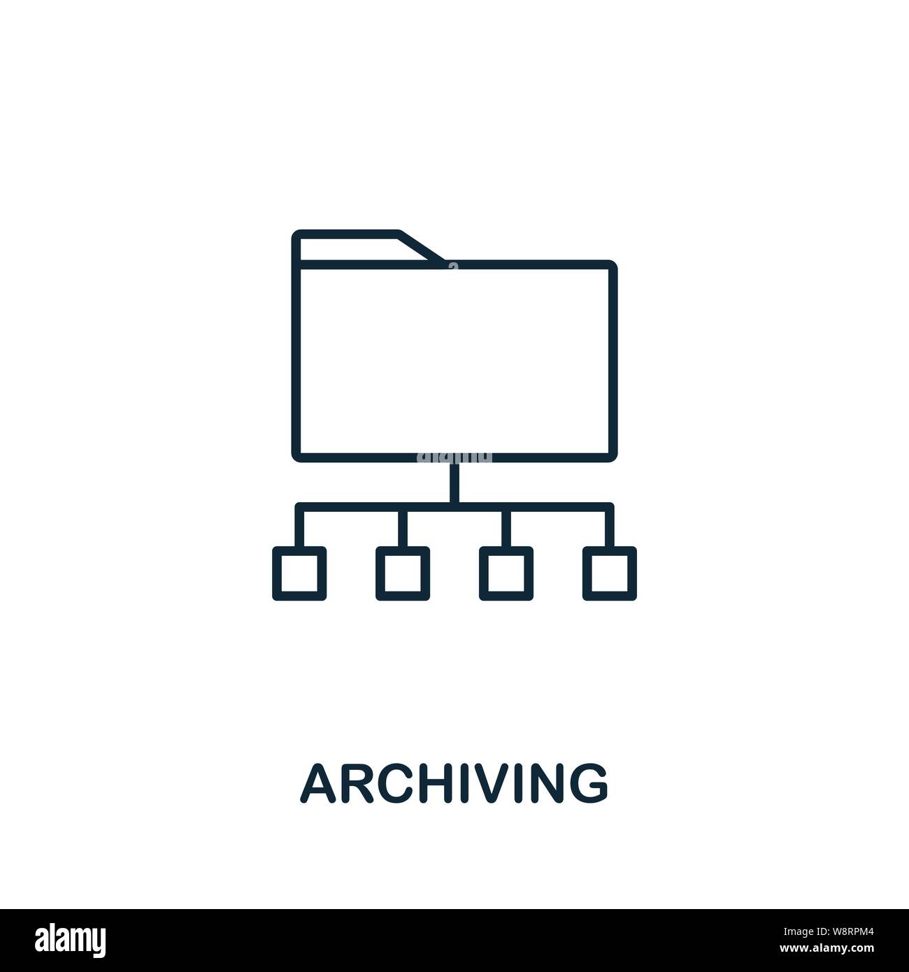Style de contour de l'icône d'archivage. Glyphe simple de la collection d'icônes. Icône Line Archiving pour la conception Web et les logiciels Illustration de Vecteur