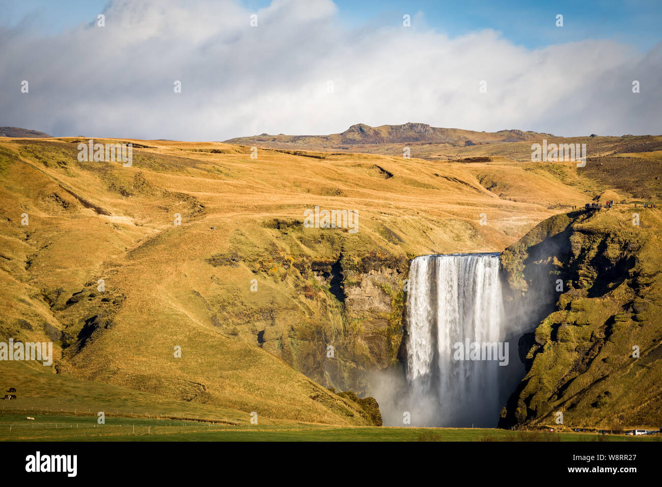 Skogafoss, plus haute cascade dans le sud de l'Islande Banque D'Images