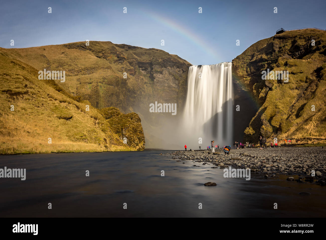 Skogafoss, plus haute cascade dans le sud de l'Islande Banque D'Images